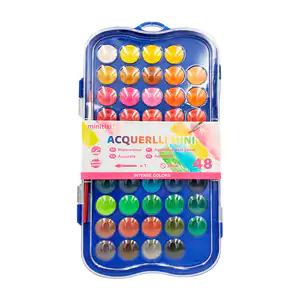 Estuche con 48 colores de acuarelas, tonos lavables + pincel, varieda…