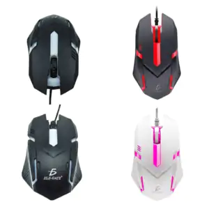 Mouse / ratón gamer con luz rgb y entrada usb, variedad de colores / …