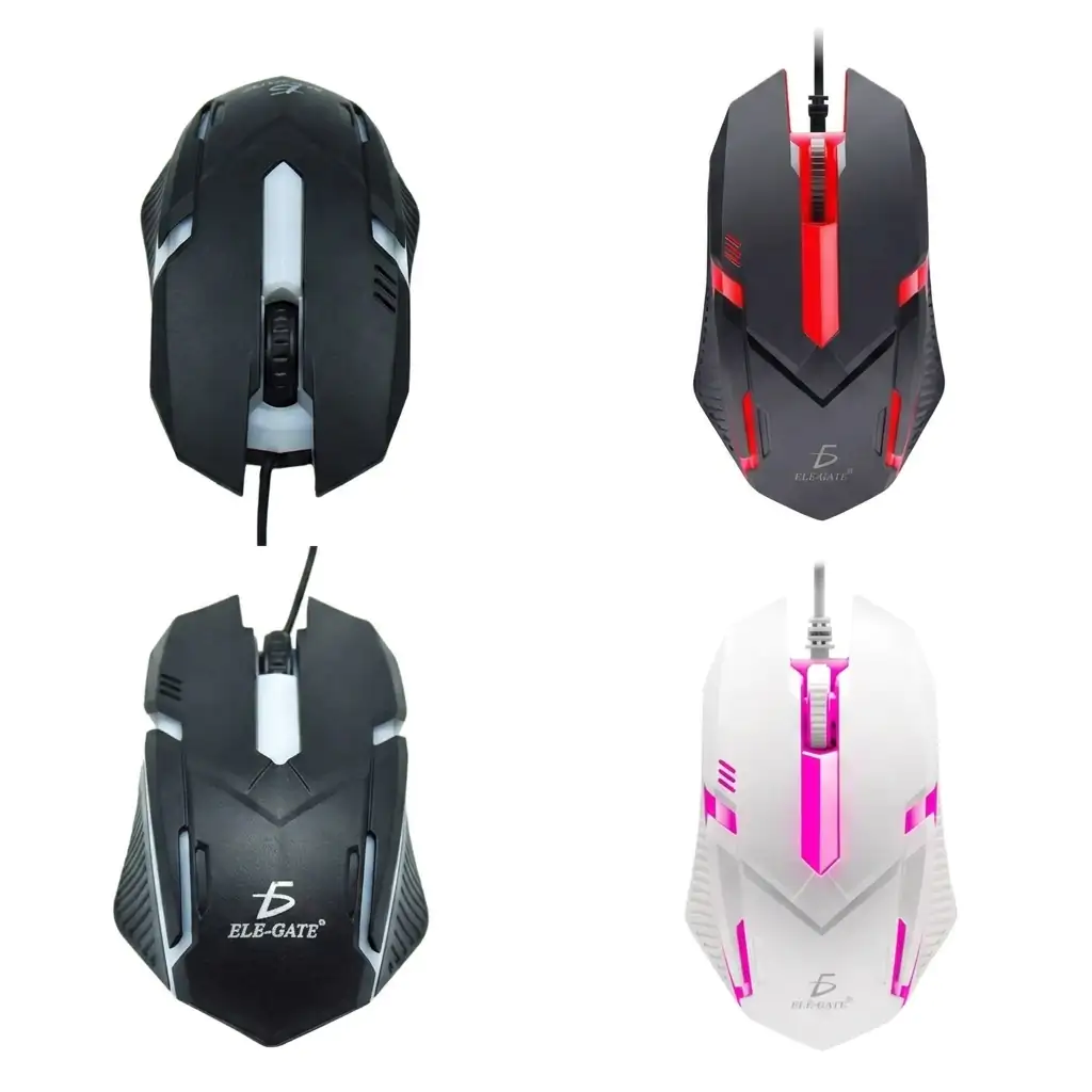 Mouse / ratón gamer con luz rgb y entrada usb, variedad de colores / …