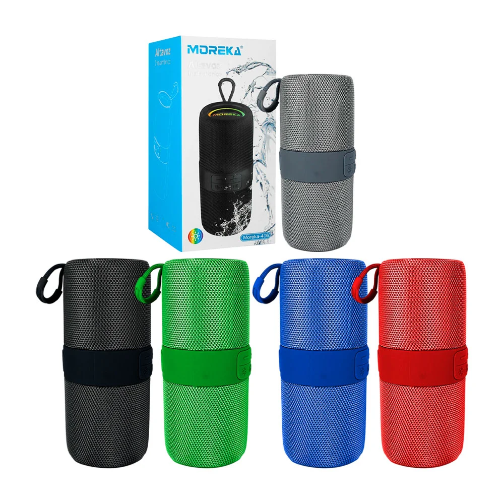 Bocina cilíndrica bluetooth inalámbrica portátil con radio, luz rgb +…