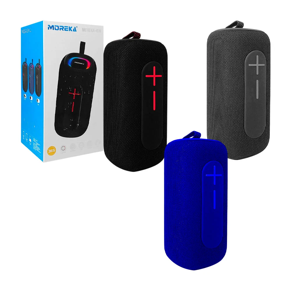 Bocina cilíndrica cuadrada moreka bluetooth portátil con luz rgb, ent…