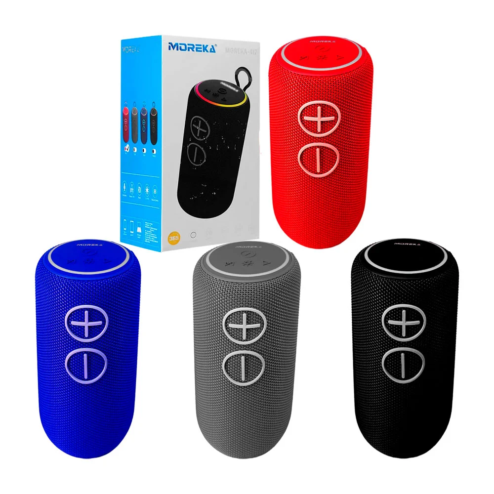 Bocina cilíndrica bluetooth moreka portátil con luz rgb, entrada para…