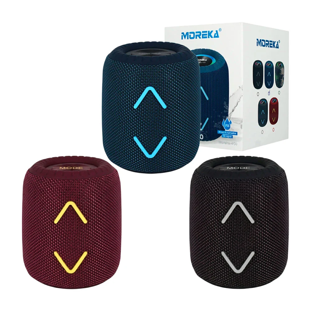 Bocina altavoz cilíndrico moreka bluetooth con ranuras para sd y usb,…