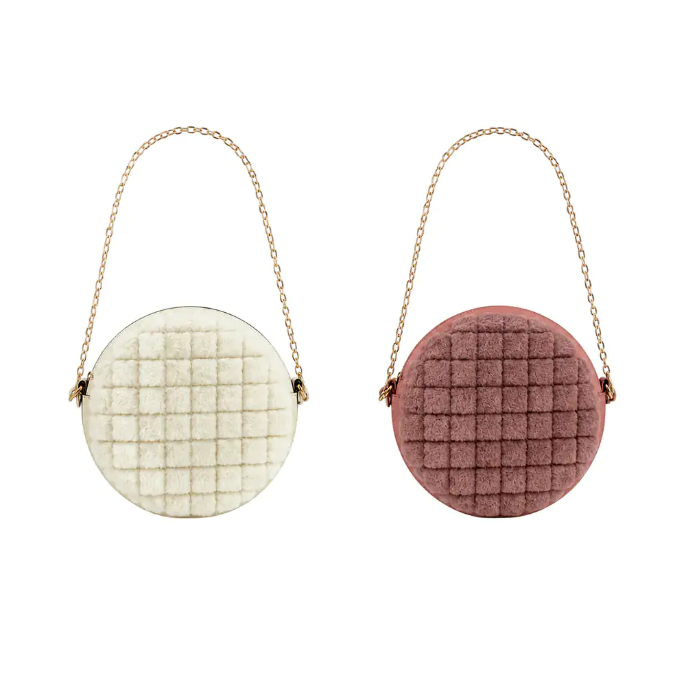 Bolsa de mano afelpada con diseño de concha para dama, variedad de co…