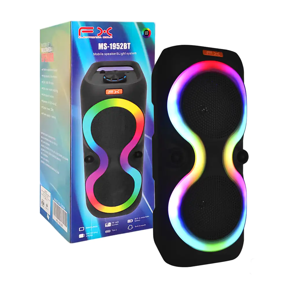 Bocina altavoz bluetooth portátil fx de 6.5x2 pulgadas en forma cilín…