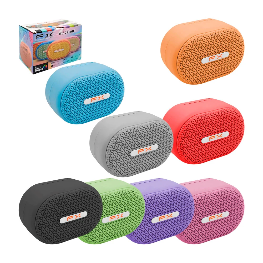 Bocina bluetooth fx con radio fm, puerto usb y luces usb, variedad de…