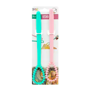 Blíster con 2 batidores de plástico para cocina, variedad de colores