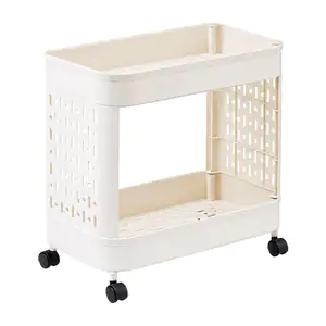 Escurridor móvil para trastes de plástico con 2 niveles, 40x39.5x13cm