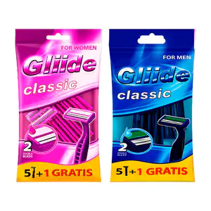 Paquete con 6 rastrillos gliide para mujer y hombre de doble hoja, va…