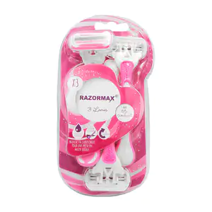 Blíster con 3 rastrillo razormax de 3 hojas con protección para zonas…