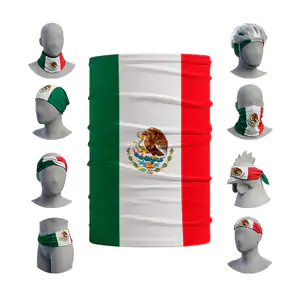 Bufanda tubular tricolor con estampado de la bandera de méxico, multi…