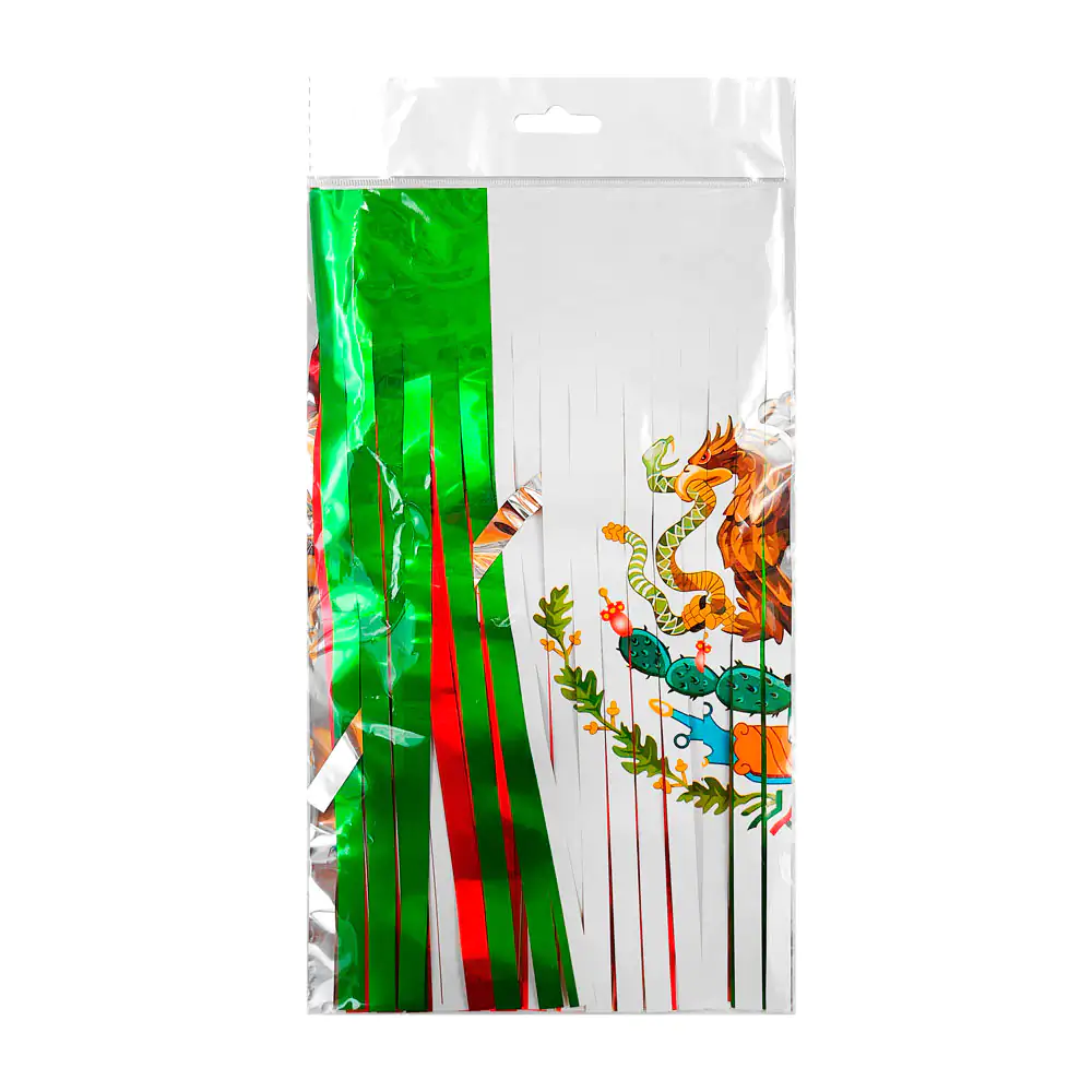 Cortina decorativa metálica tricolor con estampado de la bandera de m…