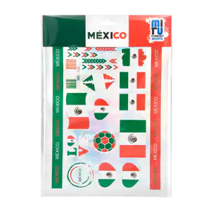 Set con 22 stickers tricolor con temática mexicana, variedad de diseñ…
