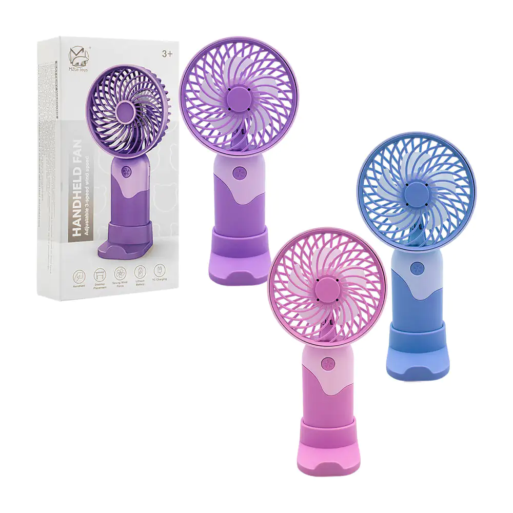 Mini ventilador recargable de mano con 3 accesorios + base para celul…
