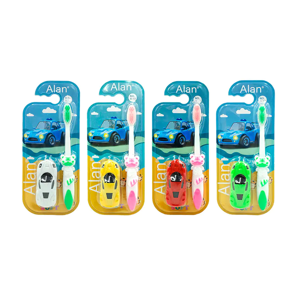 Blister de cepillo infantil + mini carrito de juguete, variedad de co…