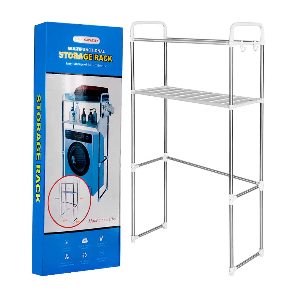 Organizador multifuncional metálico de 2 niveles 137x22.5x58.5cm / p-…