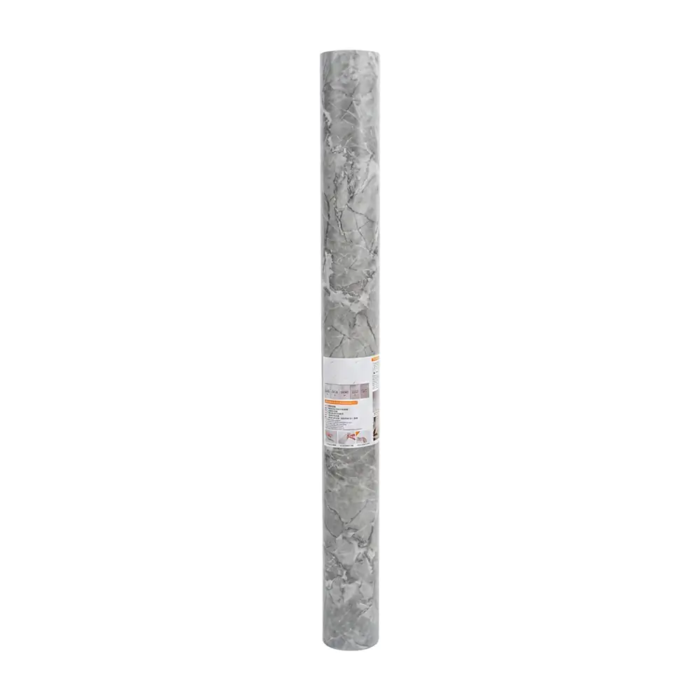 Rollo de papel tapiz 120cm x 3m con diseño estilo mármol gris claro /…