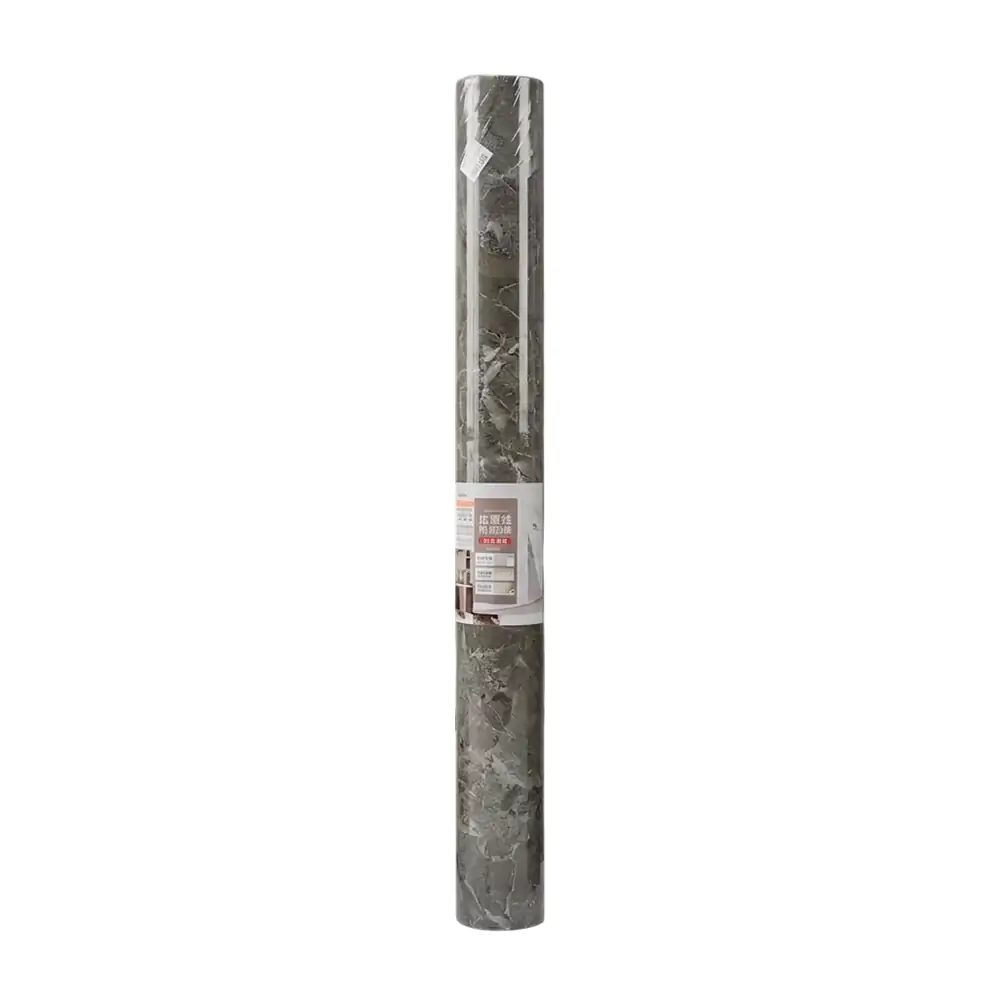 Rollo de papel tapiz 120cm x 3m con diseño estilo mármol gris obscuro…