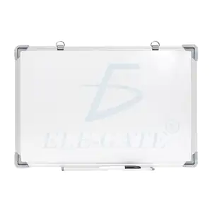 Pizarrón rectangular blanco con marco metálico de doble cara, 35x50cm…