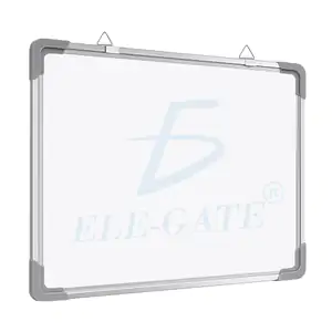 Pizarrón rectangular blanco con marco metálico de doble cara, 40x60cm…