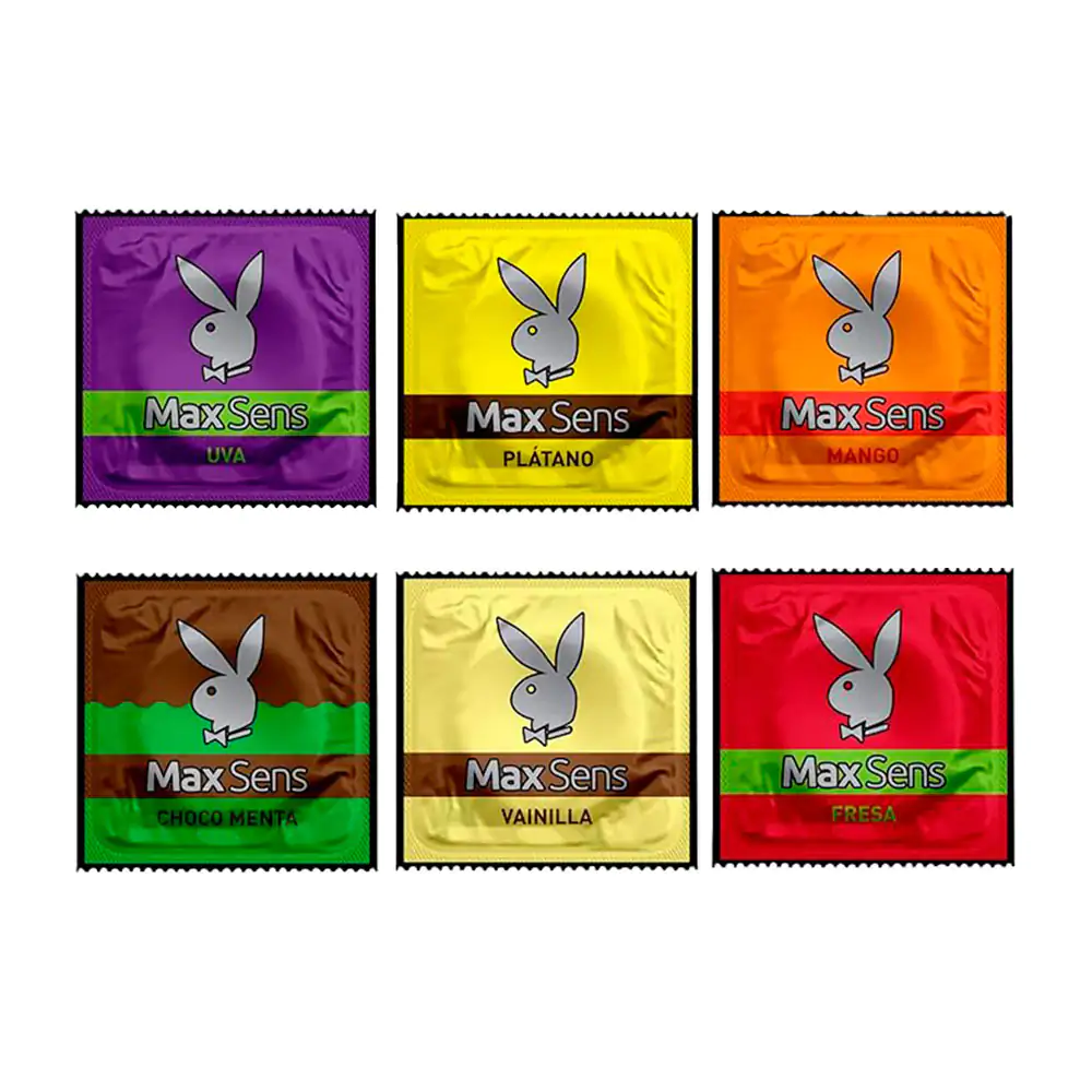 1pz condón playboy maxsens extra delgados, látex natural de diferente…