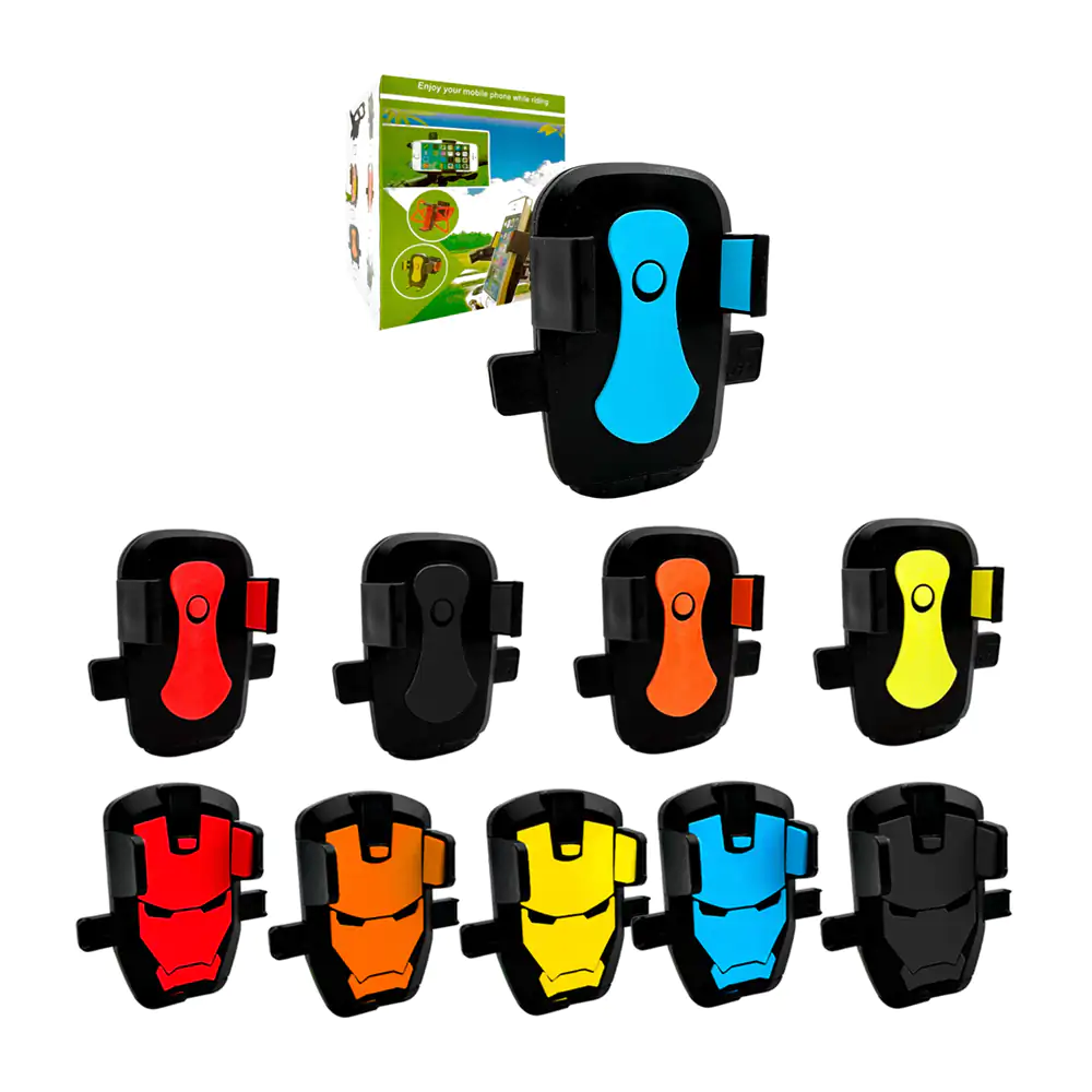 Soporte ajustable de celular para manubrio con goma antideslizante, v…