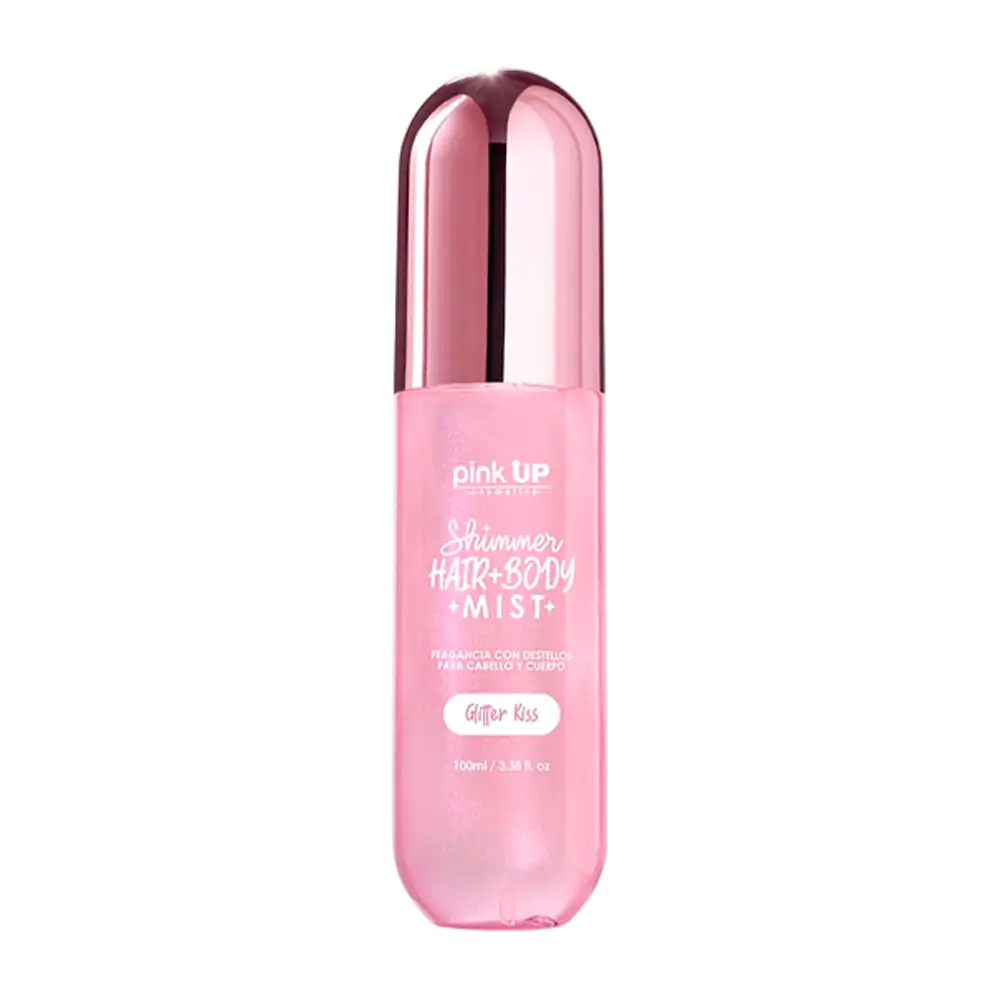 Perfume pink up para el cuerpo y cabello shimmer aroma glitter kiss, …