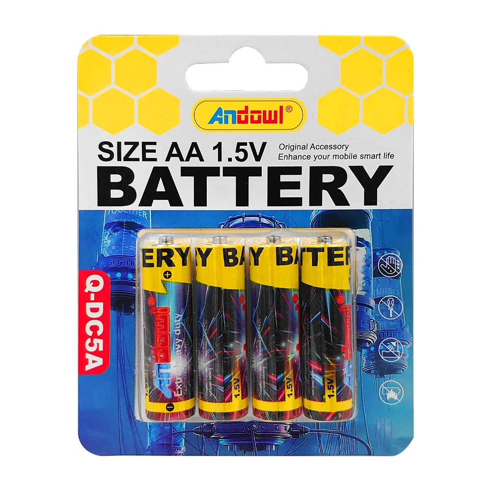 Blíster con 4 baterías / pilas doble aa andowl de 1.5v