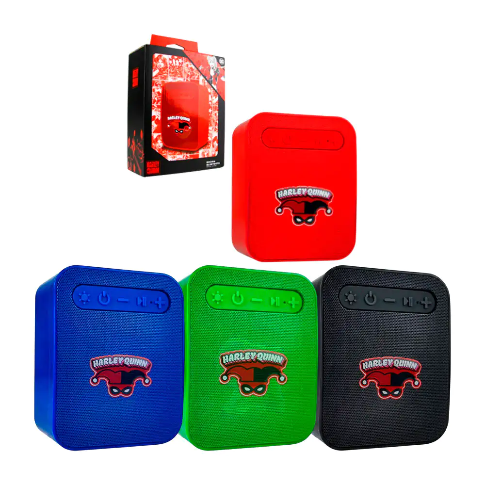 Mini bocina inalámbrica recargable cuadrada con estampado de harley q…