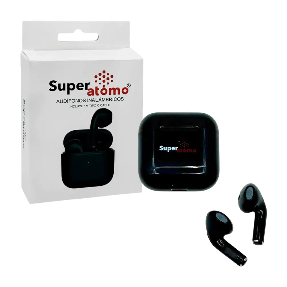 Audífonos inalámbricos bluetooth super átomo con estuche de carga cua…