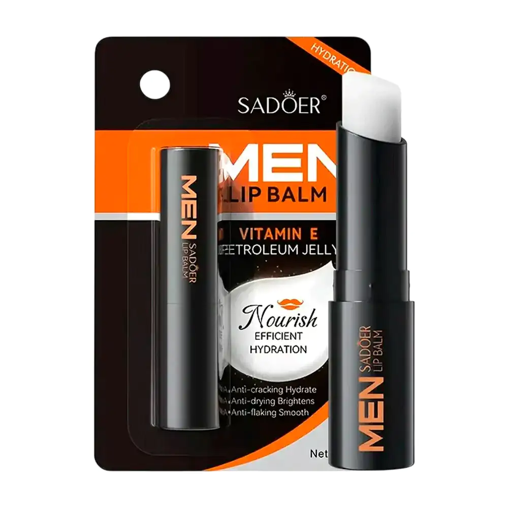 Bálsamo labial para hombres, con vitamina e para hidratar, sin color …