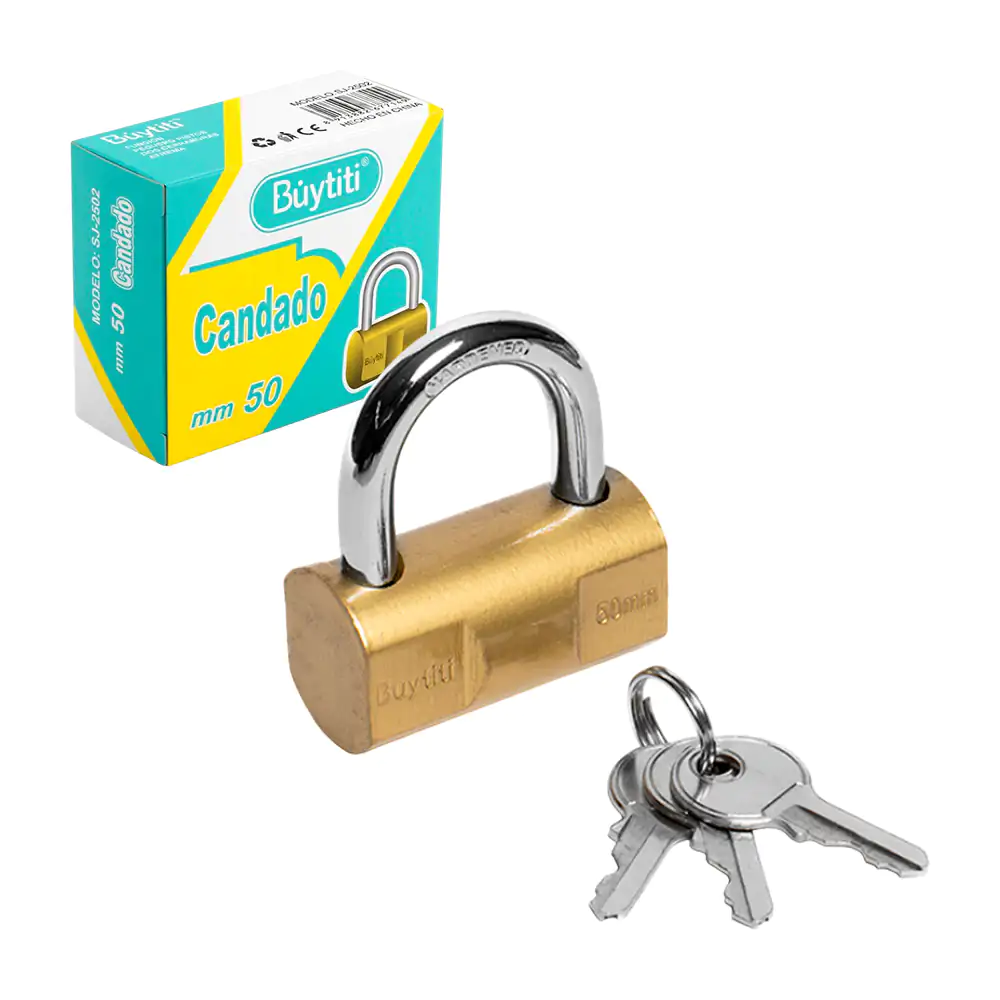 Candado buytiti de gancho corto tipo u de 50mm y juego de 3 llaves de…