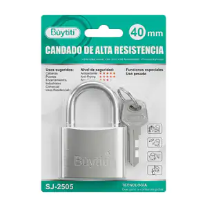 Candado buytiti 40mm de alta resistencia y juego de 3 llaves de repue…