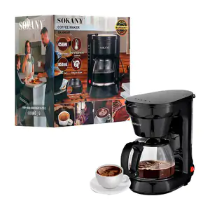 Cafetera eléctrica para 6 tazas con filtro y jarra de cristal, 450w /…