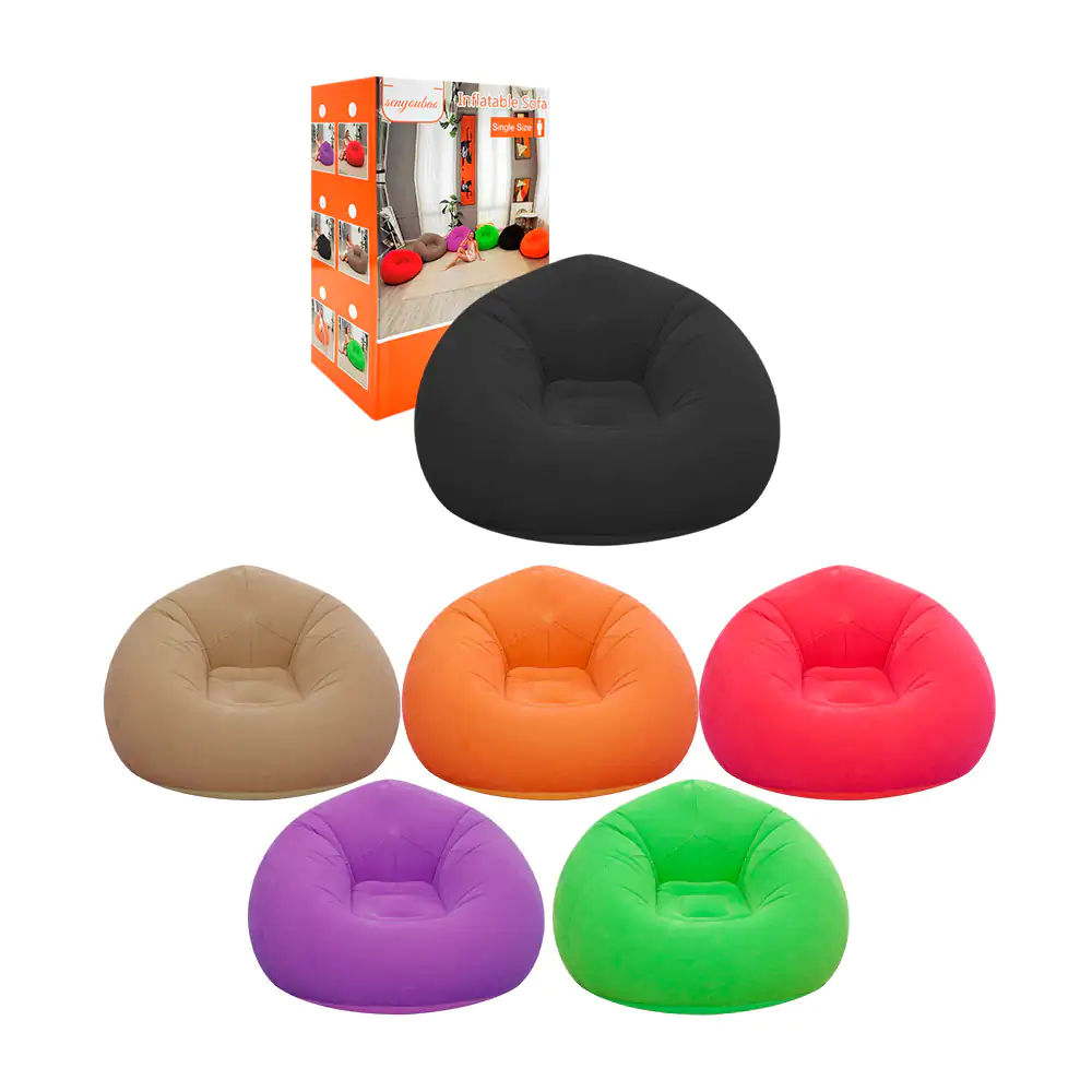 Sillón / sofá inflable redondo tipo puff de 110x110x85cm, variedad de…