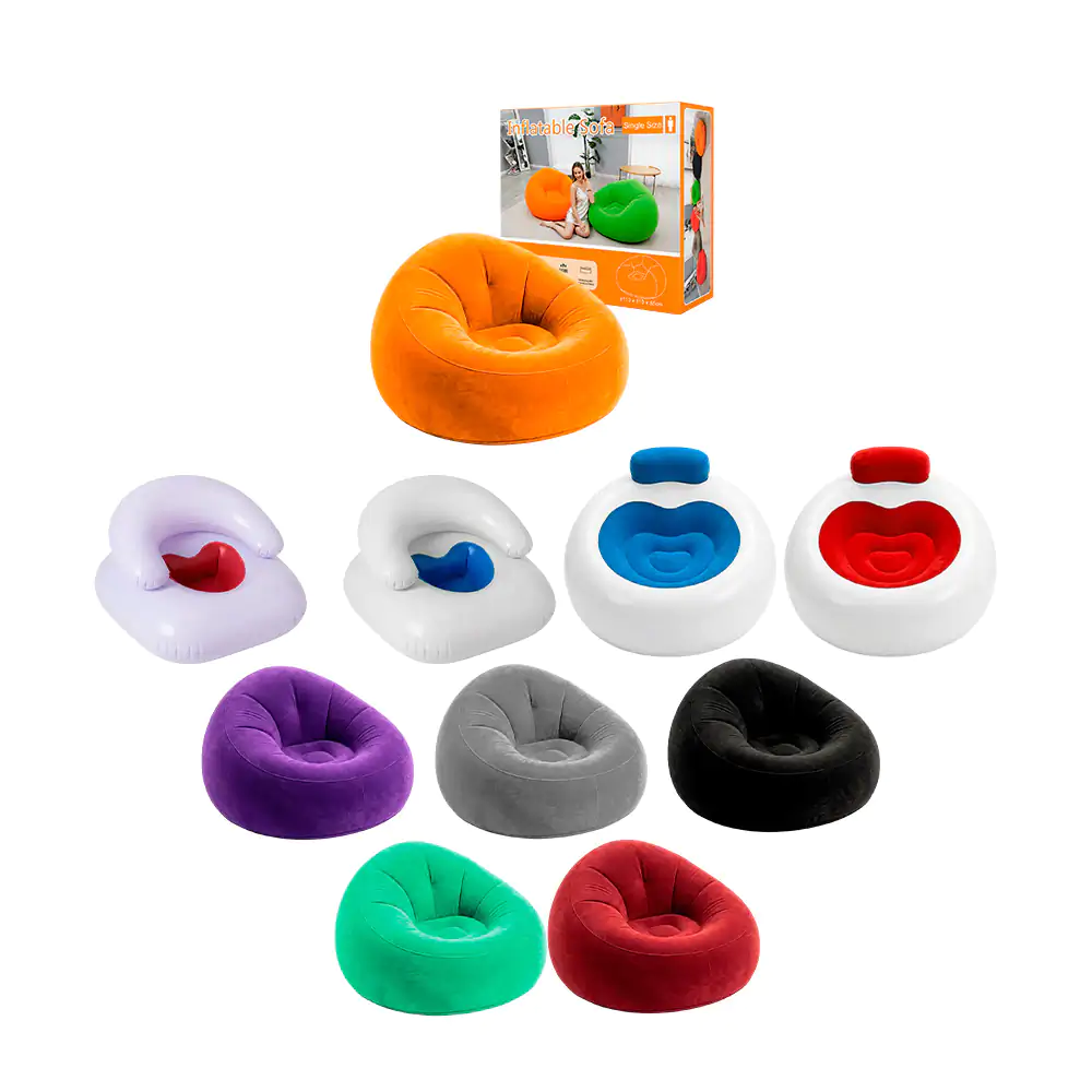 Sofá / sillón inflable redondo tipo puff de 110x110x85, variedad de c…