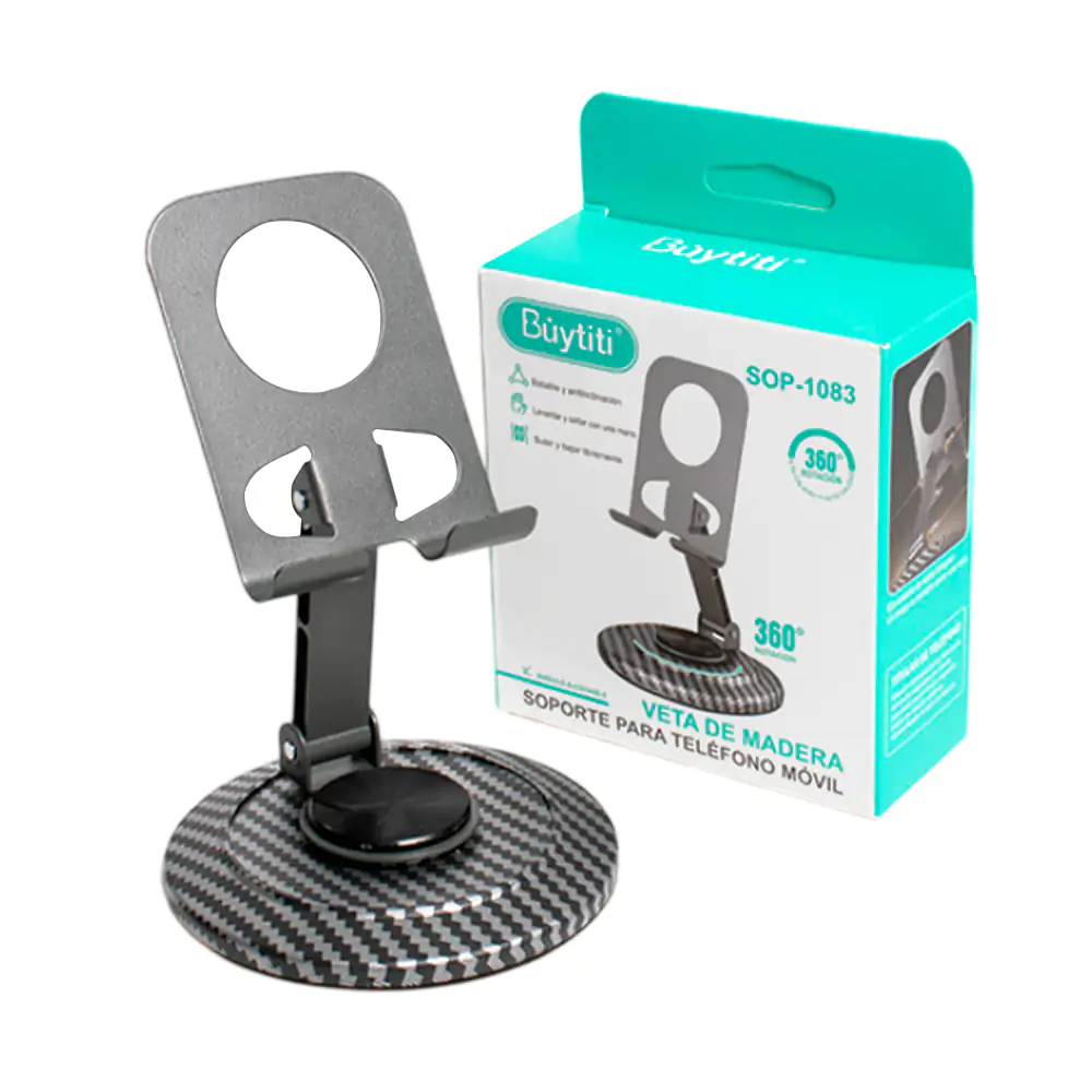 Soporte metálico buytiti para teléfono con rotación 360 y diseño esta…