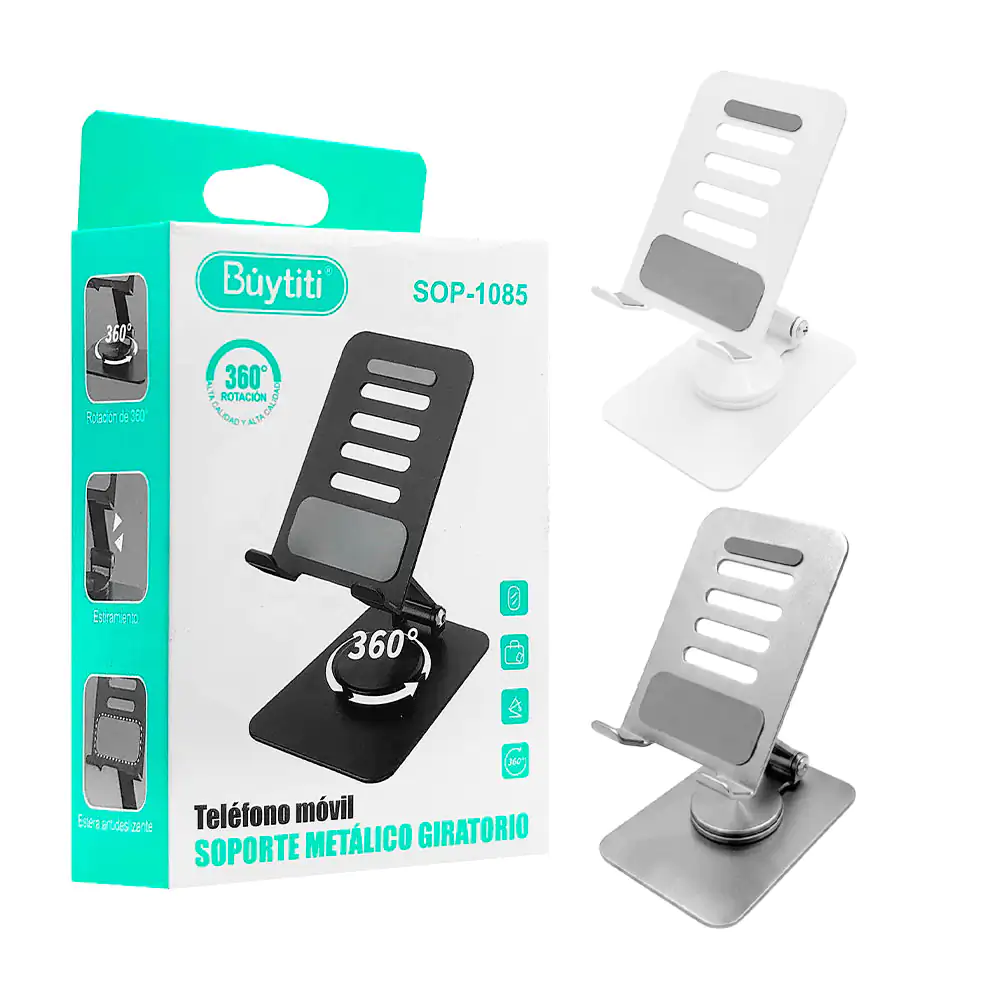 Soporte metálico buytiti de escritorio para teléfono con rotación 360…