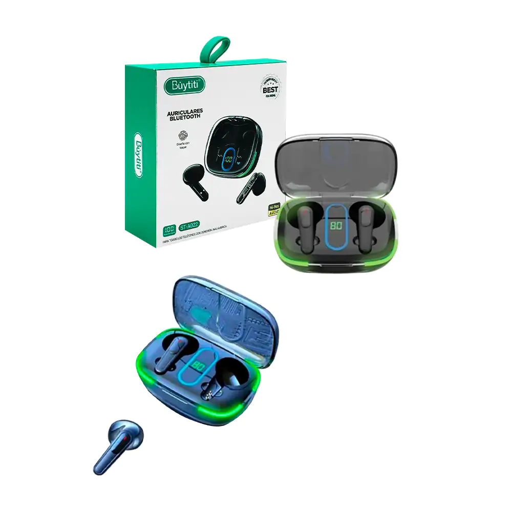 Audífonos inalámbricos bluetooth buytiti con diseño transparente