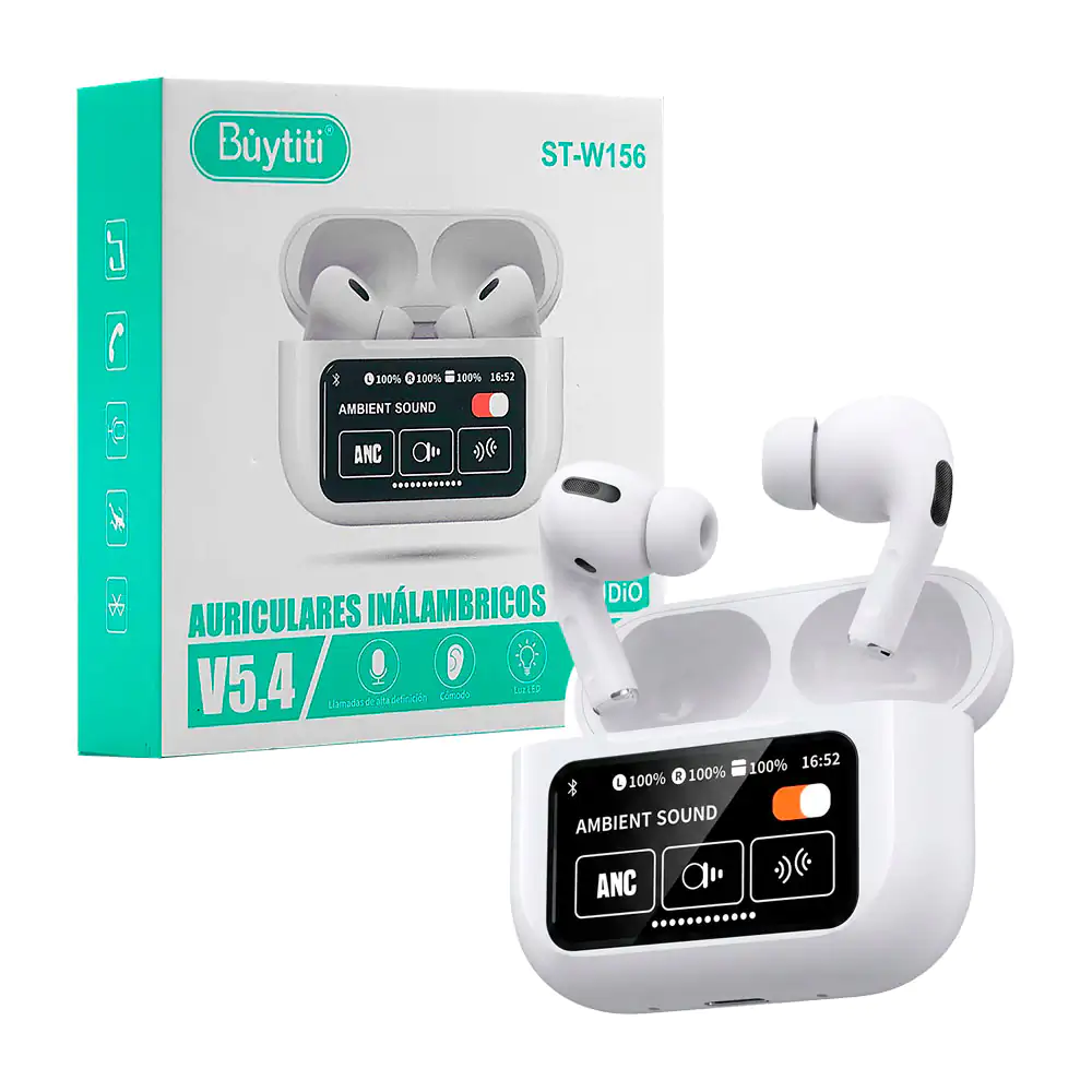 Audífonos buytiti inalámbricos bluetooth y estuche de carga con panta…