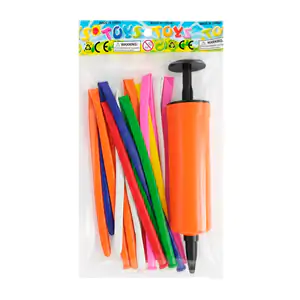 Paquete con 10 globos largos / salchicha + bomba de aire manual, vari…