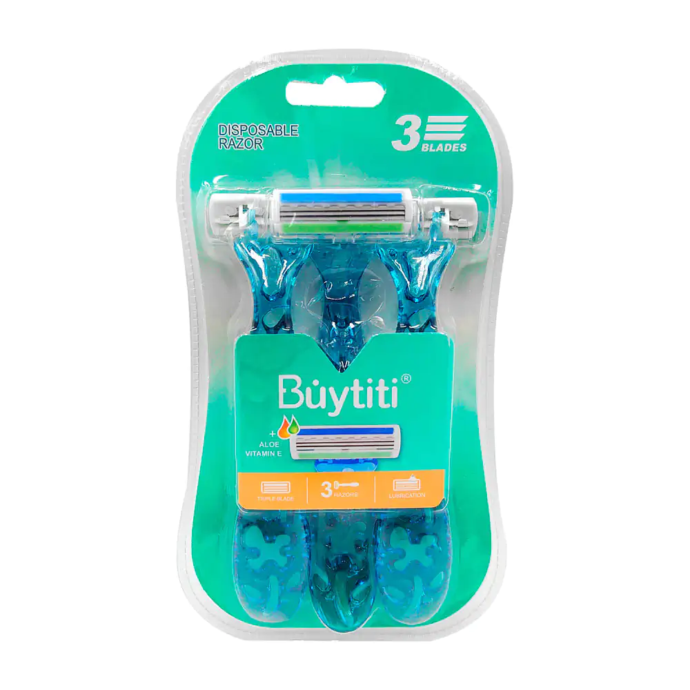 Blíster con 3 rastrillos buytiti de triple navaja, extracto de aloe y…