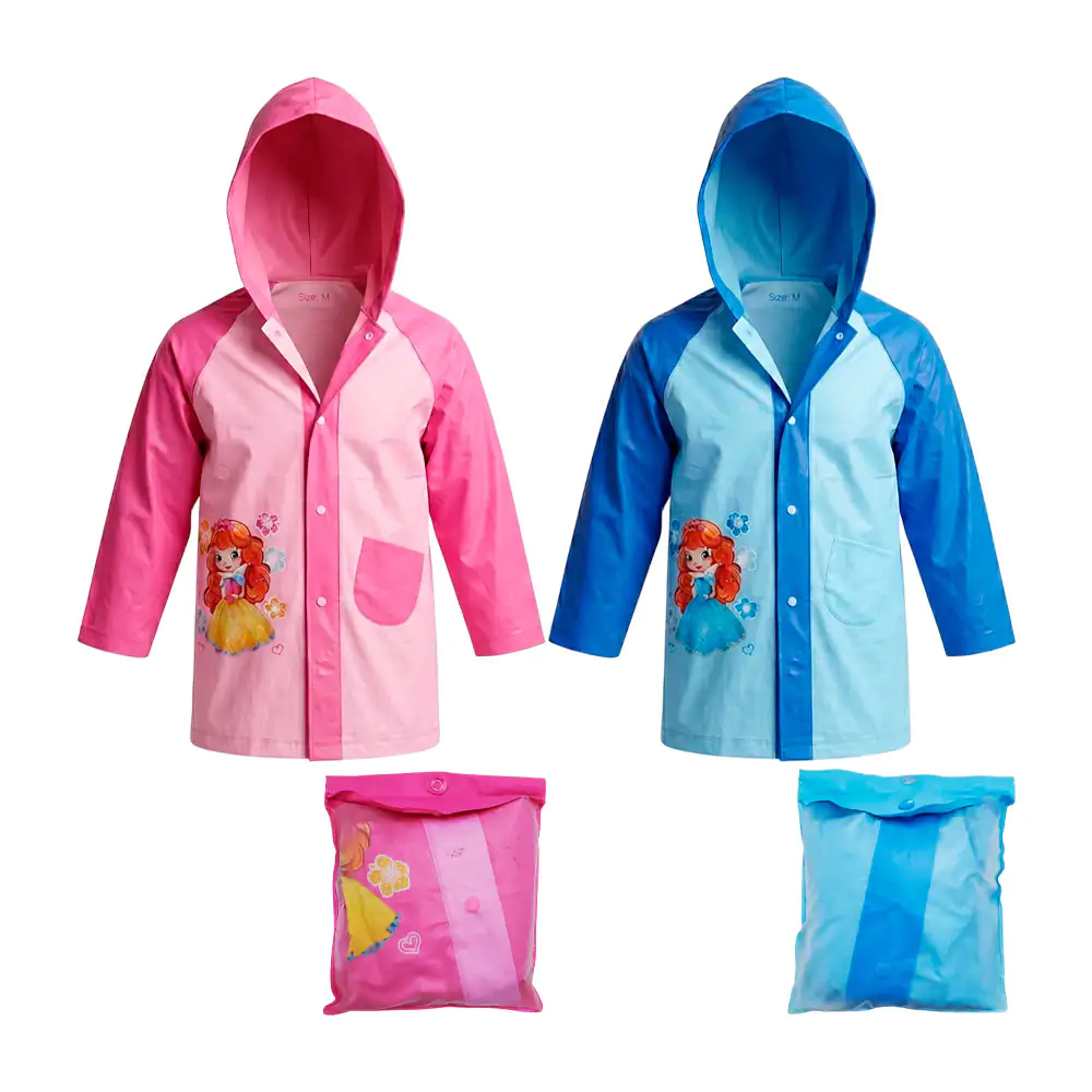 Impermeable infantil con bolsillo y diseños animados, variedad de tal…