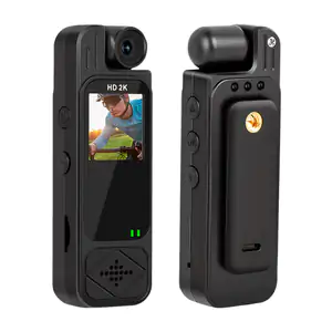 Cámara con clip corporal giratoria 180° 2k con audio y video + visión…