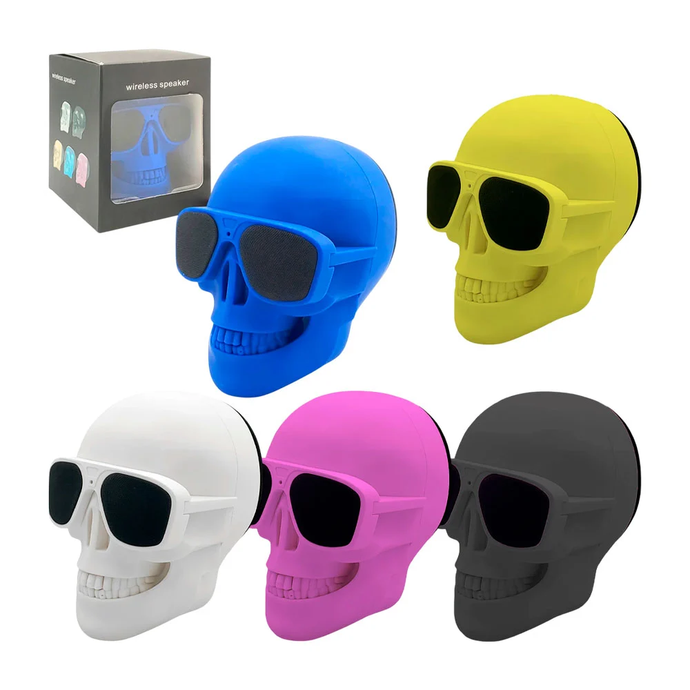 Bocina inalámbrica con forma de calavera con lentes, color surtido / …