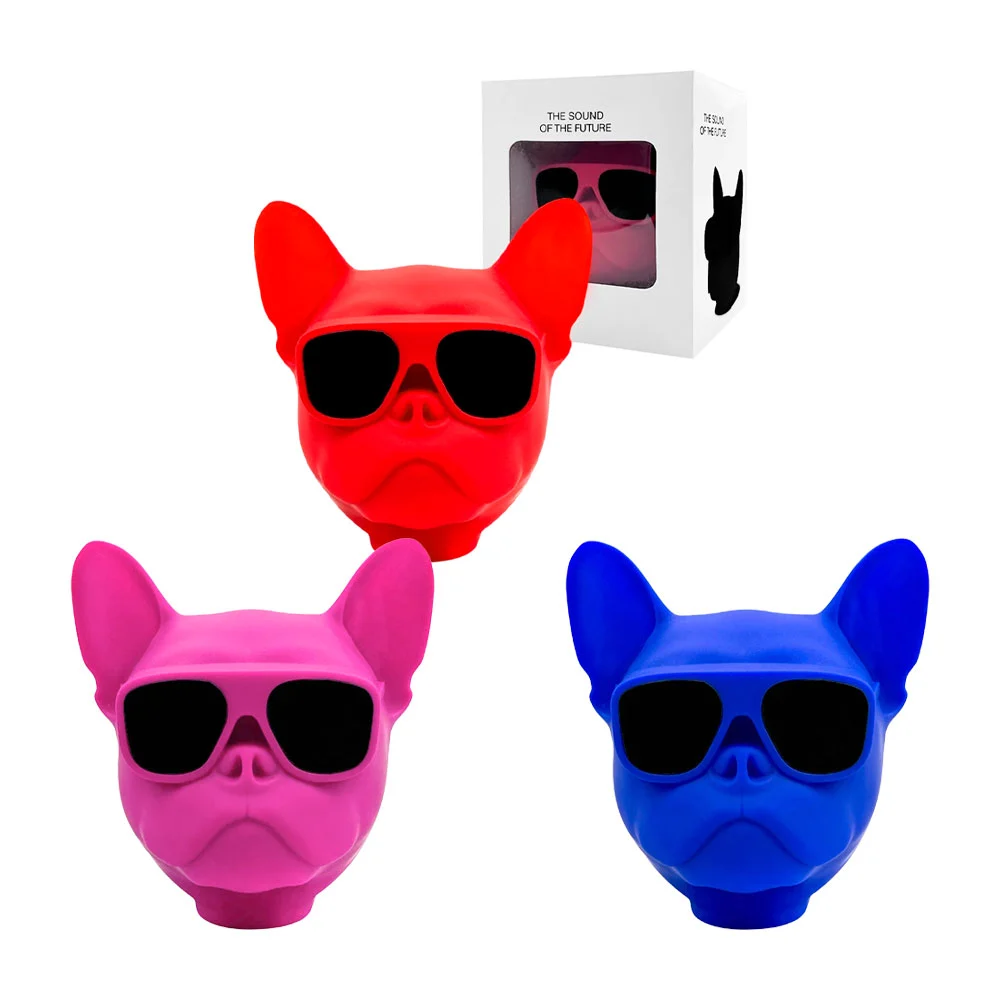 Bocina inalámbrica de cabeza de perro con lentes, colores surtidos / …
