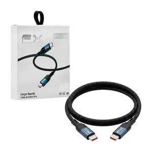 Cable tipo c a tipo c, 1m con refuerzo metálico + recubrimiento de ma…