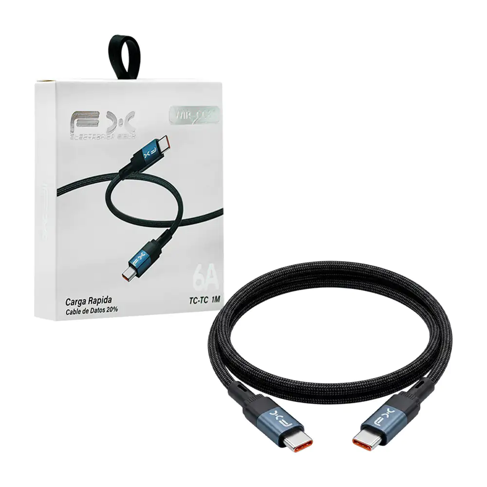 Cable tipo c a tipo c, 1m con refuerzo metálico + recubrimiento de ma…