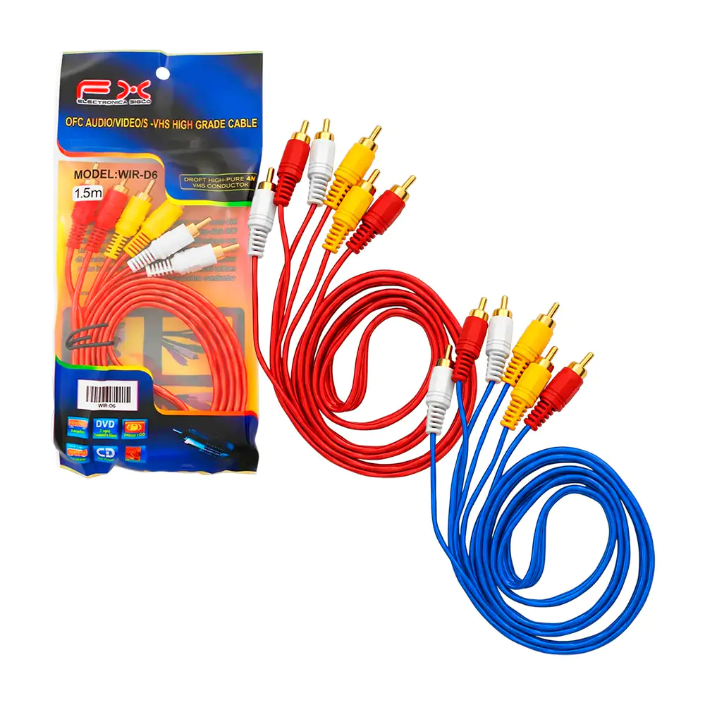 Cable de audio y video rca a rca de 1.5m / wir-d6