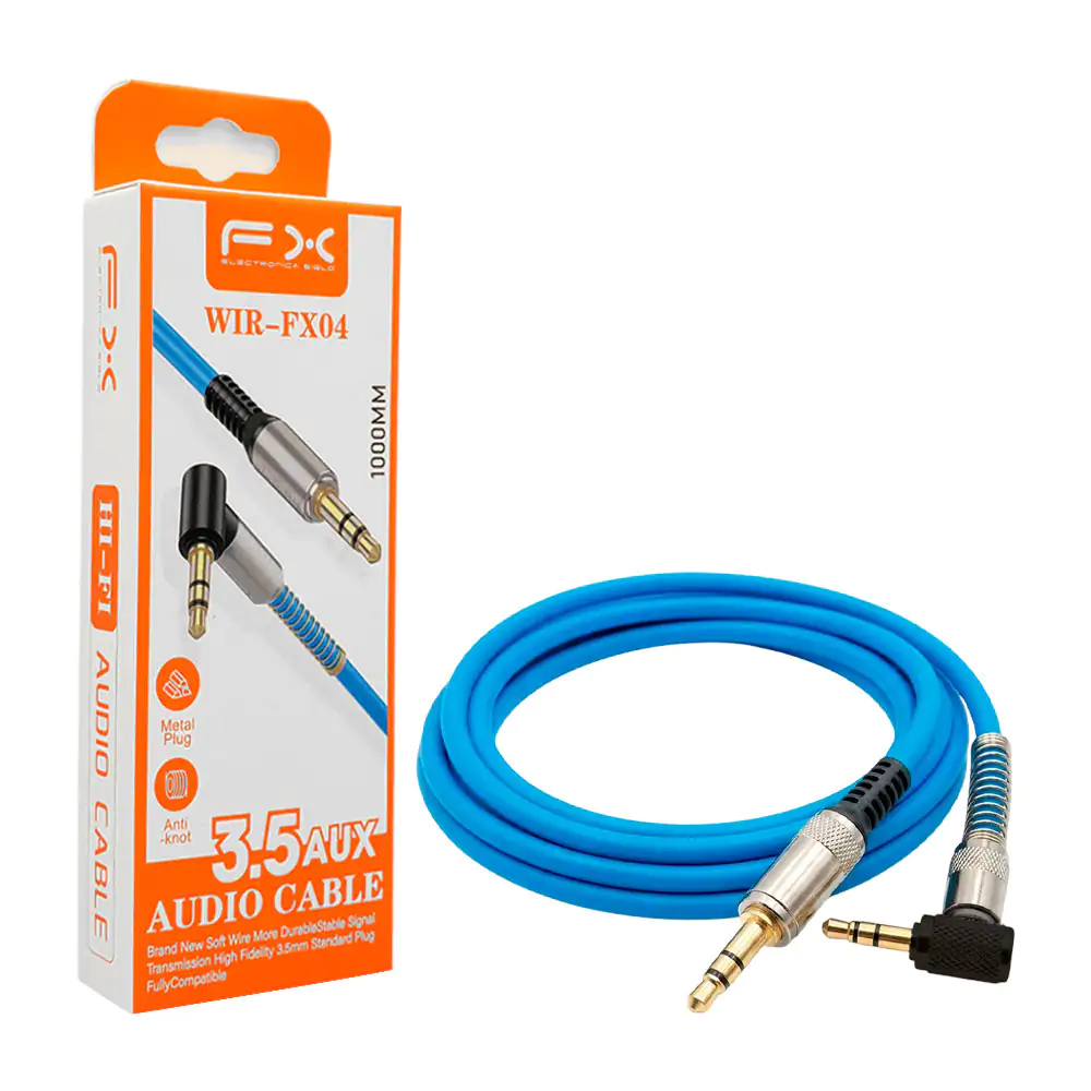 Cable auxiliar jack 3.5 de 1m con entrada L, fx / wir-fx04